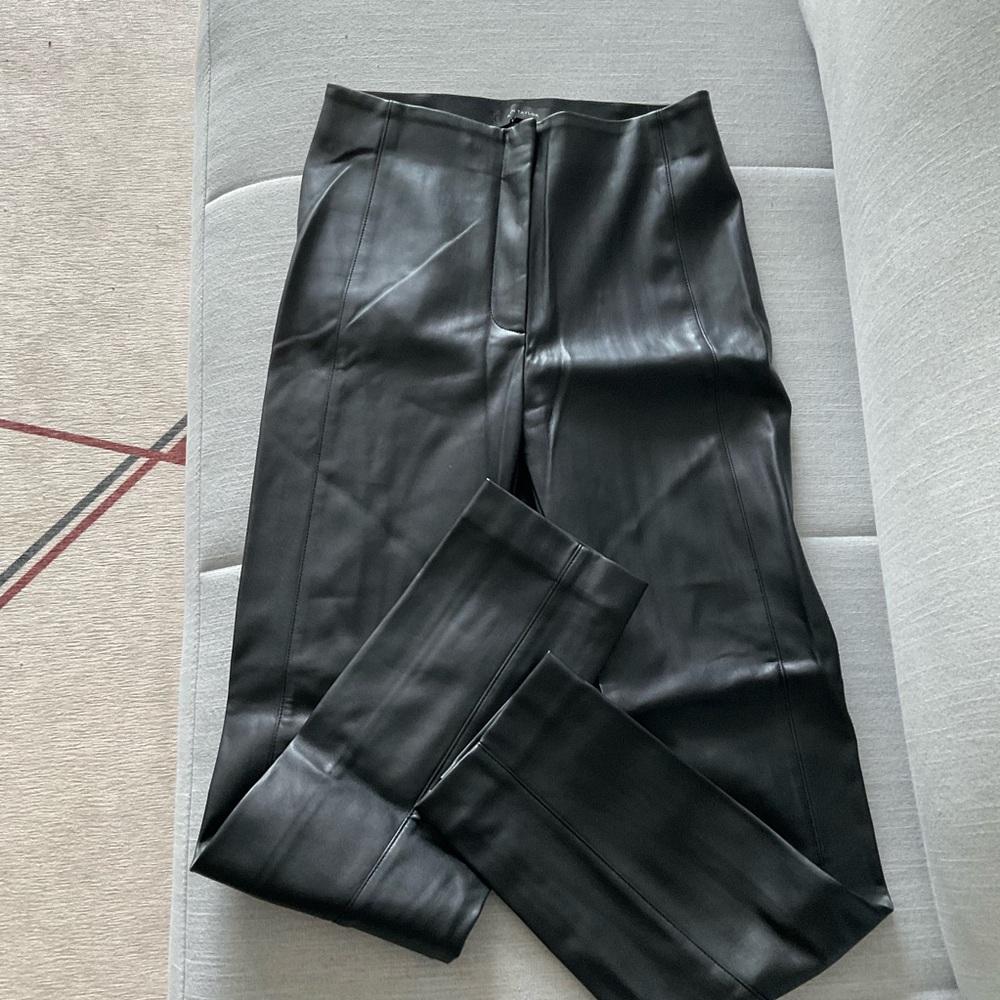 Ann Taylor Black Faux Leather Pants size 2